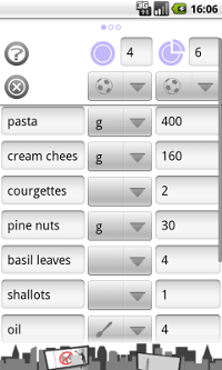 Shopping list on Android 2.1 screenshot
